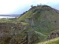Il-fdalijiet ta' Kastle ta' Sandal (Sandal Castle) f'West Yorkshire.