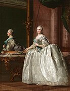 Catherine II devant un miroir.
