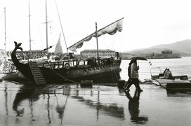 Bireme Ivlia dans le port de Portoferraio, 1991.