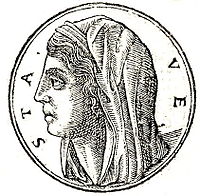 Vesta selon le Promptuarii Iconum Insigniorum de Guillaume Rouillé (1553).
