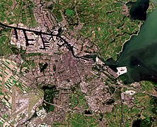 Satelitfoto de Amsterdamo