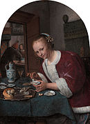 Jan Steen, La Mangeuse d'huîtres, (1658-1660), Mauritshuis, La Haye.