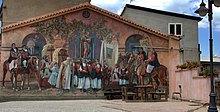 Photographie de fresques murales de la ville de Fonni.