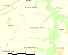 Carte de la commune d'Oinville-sous-Auneau.