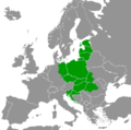 Carte : Pologne, Tchéquie, Slovaquie, Hongrie, RDA, Galicie ukrainienne, Transylvanie roumaine, Pays baltes, Croatie, Slovénie.