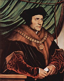O humanista y politico anglés Thomas More, en un cuadro de Hans Holbein o Choven.