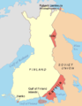 Териториите от Финландия, които преминават към СССР след края на Зимната война