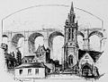 Morlaix : l'église Saint-Melaine et le viaduc.