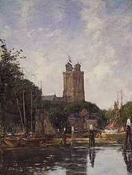 Dordrecht, la Grote Kerk depuis le canal, 1871 New York, Brooklyn Museum[2].