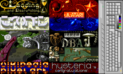 Montage de graphismes de démos sur Atari STF entre 1989 et 1994
