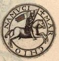 Fig.6 : Sceau au Gonfanon de Baudouin V de Hainaut (1193).