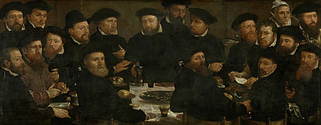 Dirck Barendsz, Le Banquet de 18 carabiniers d'Amsterdam, 1566, Rijksmuseum Amsterdam.