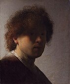 Младият Рембранд, ок. 1628 г., когато е на 22 години. Частично упражнение по светлосянка. Държавен музей, Амстердам