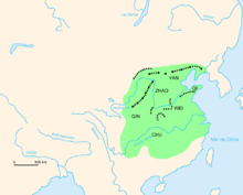Carte de la Chine représentant les sections les plus anciennes de la Grande Muraille.