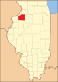 Le comté tel qu'il est depuis 1836 et la création du comté de Whiteside