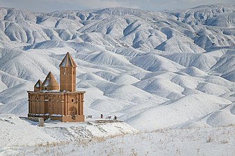 Bild des Jahres 2021: Johanneskirche in Sohrol ist eine Kirche aus dem 5. oder 6. Jahrhundert der Armenisch-katholischen Kirche in Sohrol, Schabestar, Iran.