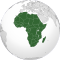Projection orthographique de l’Afrique.