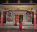 Nyingma Tibetan Buddhist temple with decorative use of the Lantsa variant of Rañjanā .
