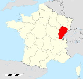 फ्रांश-कोंतेचे फ्रान्स देशाच्या नकाशातील स्थान