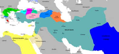 Le monde hellénistique vers 281 av. J.-C.