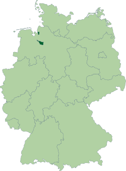 Разположение на Бремен в Германия
