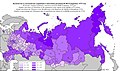 Nombre et pourcentage des Ukrainiens dans la population des régions de la RSFSR (recensement de 1979).
