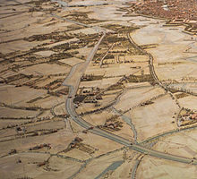 plan relief de 1863, canal et champs