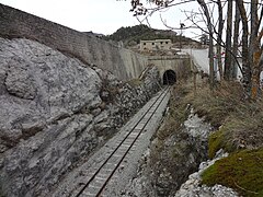 Tranchée d’entrée ouest du tunnel des Scaffarels (379 m).