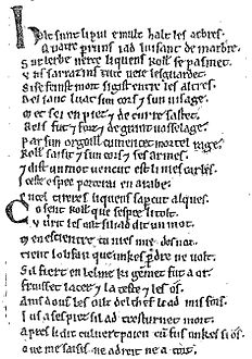 La Chanson de Roland - feuille du Manuscrit d'Oxford, fac-simile publié par Léon Gautier