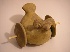 Petit objet votif ou jouet à roulettes. Mohenjo-daro. Musée national (New Delhi).
