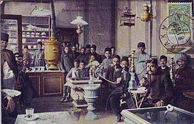 Carte postale « Salon de thé à Bakou », 1888.