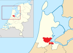 Location of Amsterdam in the province of North Holland