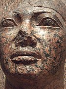 Le pharaon Chabataka (ou Shebitku). Granit rose. Musée de la Nubie