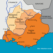 La carte des trois fiefs provençaux en 1125.