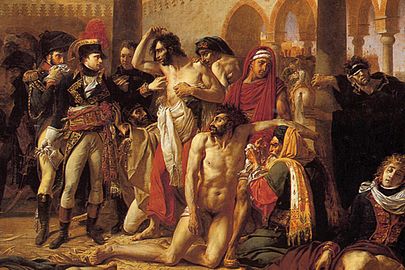 Détail de la peinture d'Antoine-Jean Gros Bonaparte visitant les pestiférés de Jaffa.