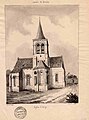 Dessin de l'église par Amédée Piette (1808-1803).
