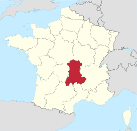 Localización de Auvernia en Francia