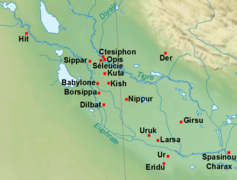Les principales villes de la Babylonie tardive.