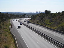 L'autoroute A750 à la sortie 62