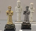 Statuettes en or et en argent, représentant un orant portant un chevreau, trouvaille de la statuette d'or.