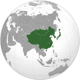 Carte de l'Asie de l'Est.
