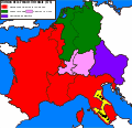 876 : à la mort de Louis de Bavière, ses fils se partagent la Francie orientale.