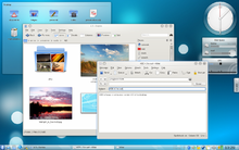 Capture d’écran d’un bureau fonctionnant avec KDE 4.3