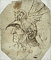 Скица на глава в парадна каска, Микеланджело, ок. 1500