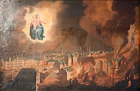 Tableau d’époque représentant l’incendie de 1720.