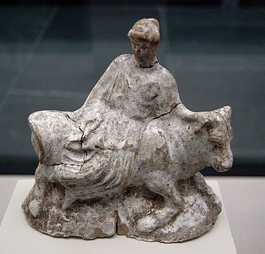 Europe sur le taureau, 480-460 av. J.-C. terre cuite d'Athènes Staatliche Antikensammlungen