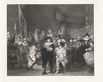 Johann Wilhelm Kaiser, La Ronde de Nuit, 1864, eau-forte, 58,2 × 67,7 cm.