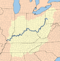 El río Ohio forma su frontera sur, con Kentucky