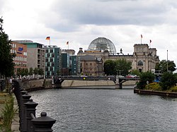 Река Шпрее и Райхстагът в Берлин