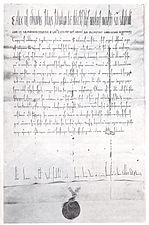 Bulle pontificale de Calixte II, du 27 mars 1122.